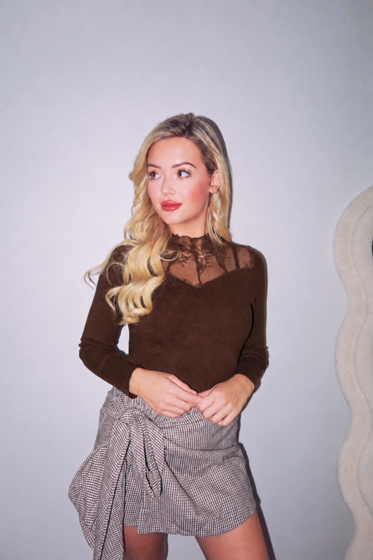 - Laura Brown Knit Sweater