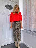 - Leopard Split Skirt