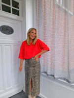 - Leopard Split Skirt