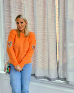 - Heart Orange Sweater