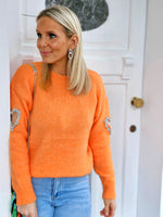 - Heart Orange Sweater