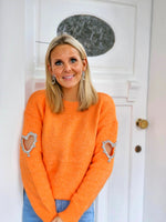 - Heart Orange Sweater