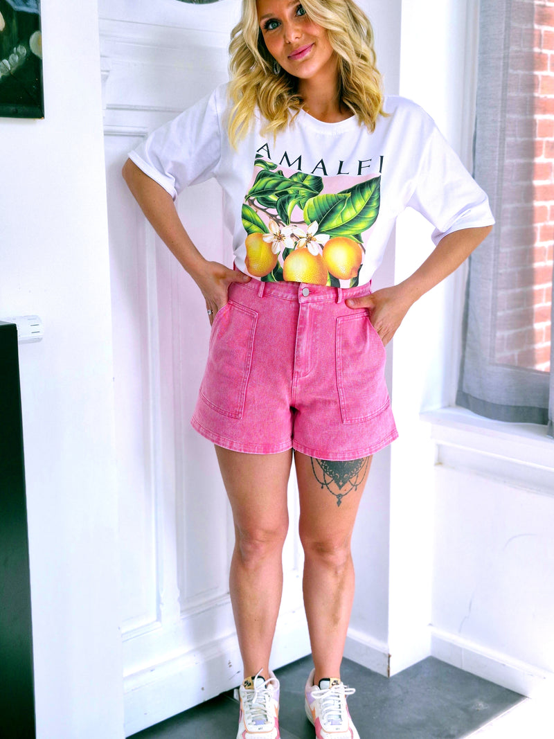 - Pink Denim Short