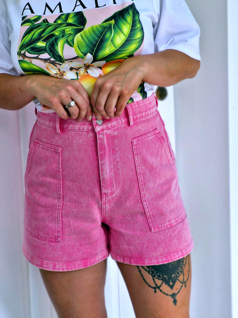 - Pink Denim Short