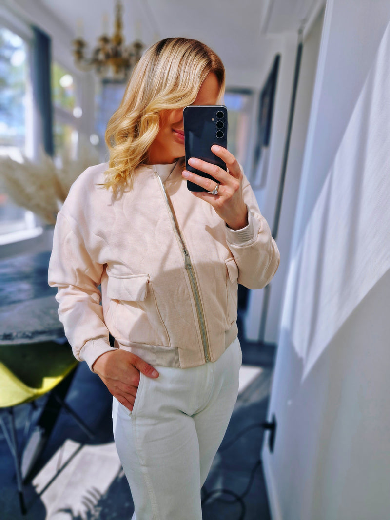 - Bomber Beige Jacket