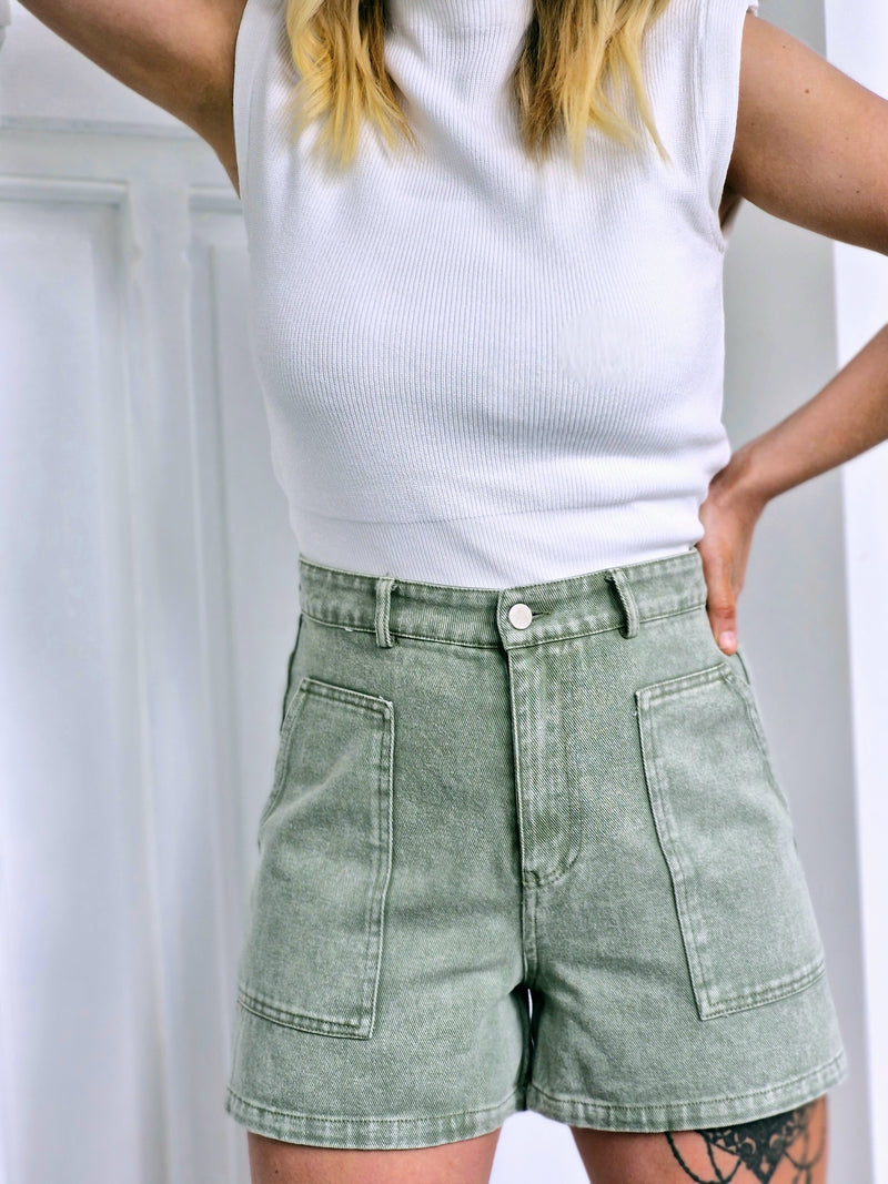 - Kaki Denim Short