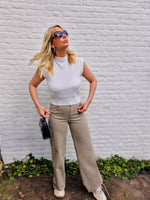 - Nina Wide Leg Beige Pants