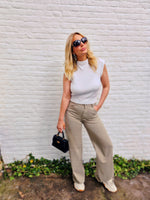 - Nina Wide Leg Beige Pants