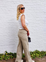 - Nina Wide Leg Beige Pants