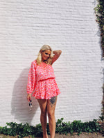 - Leopard Pink Off Shoulder Dress