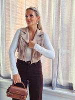 - Beige Fringe Vest