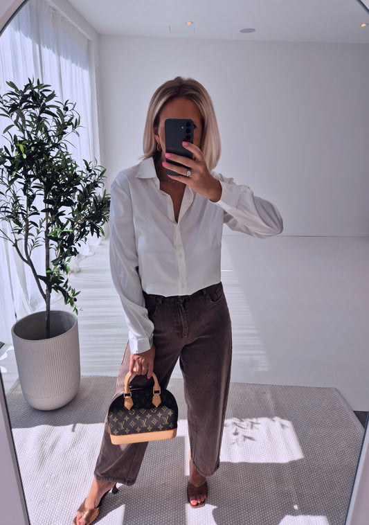 - White Satin Blouse