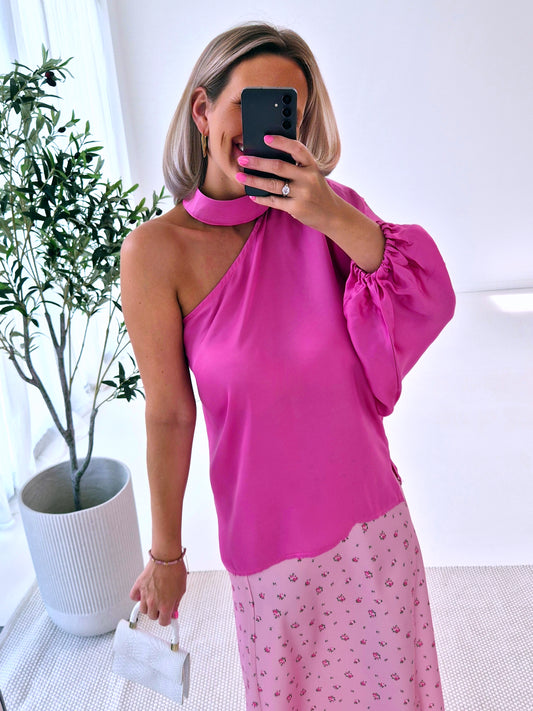 - Chérie Pink Off Shoulder Blouse