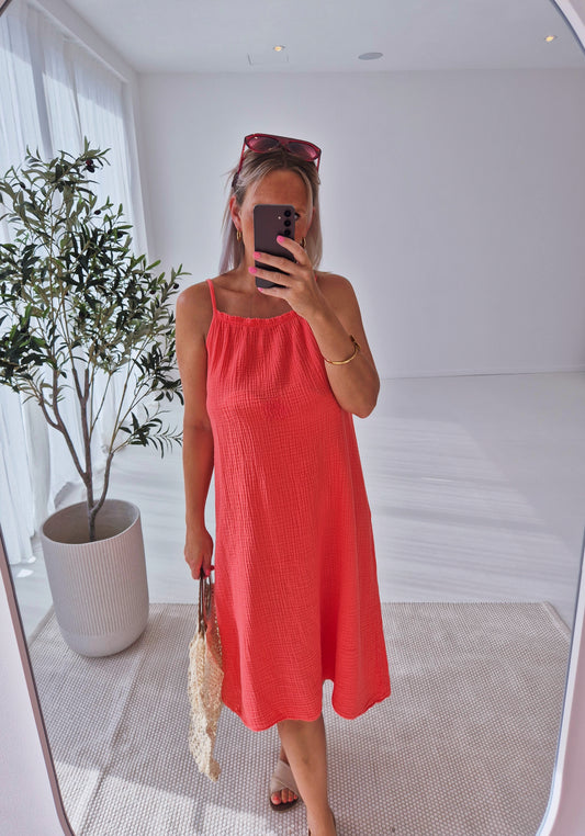 - Coral Summer Dress