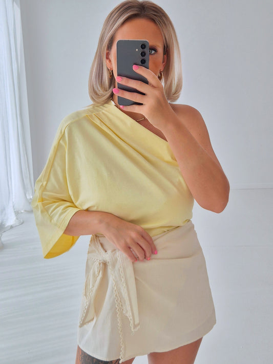 - Colette Yellow Off-Shoulder Top