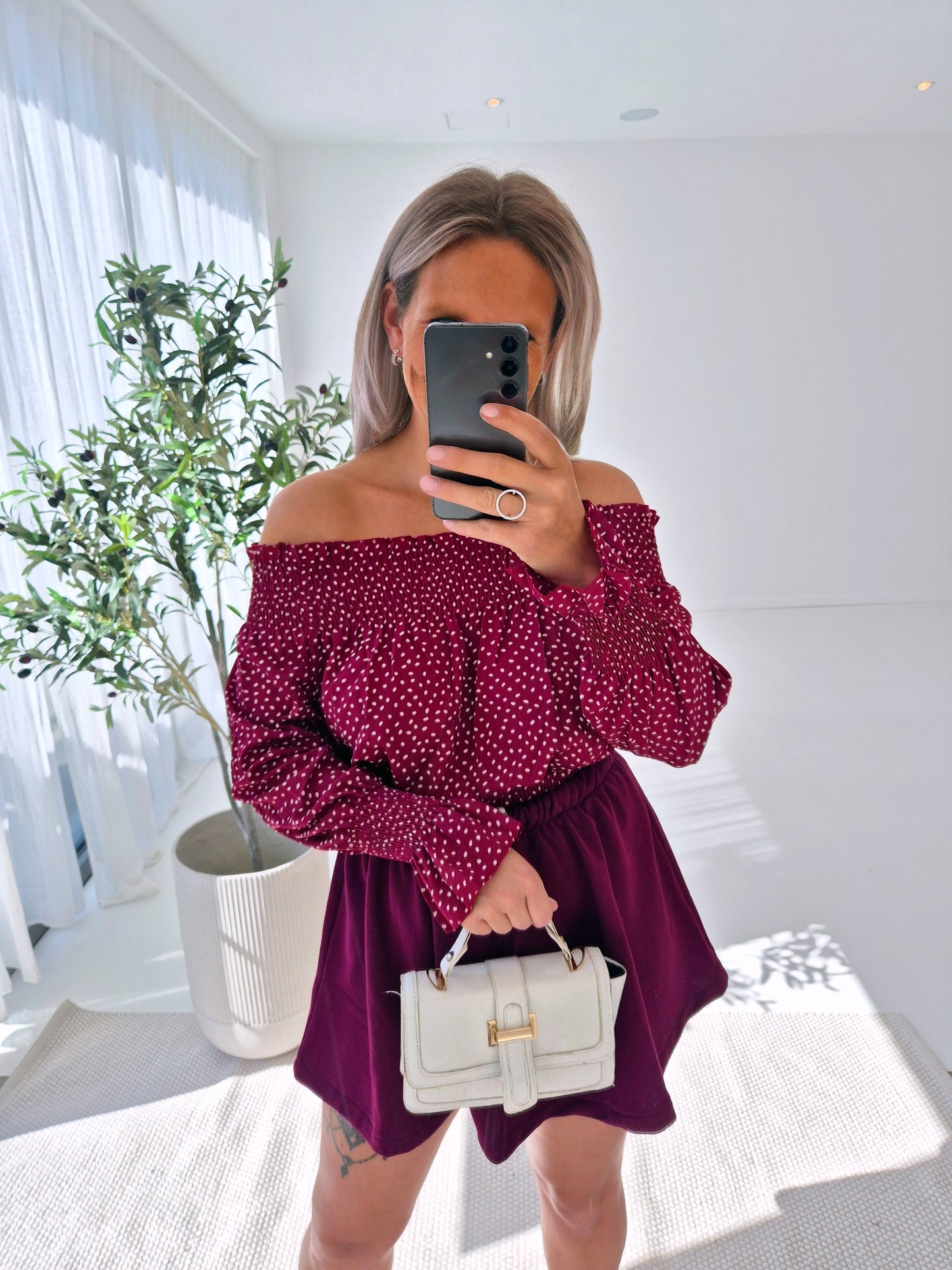 - Celine Burgundy Blouse