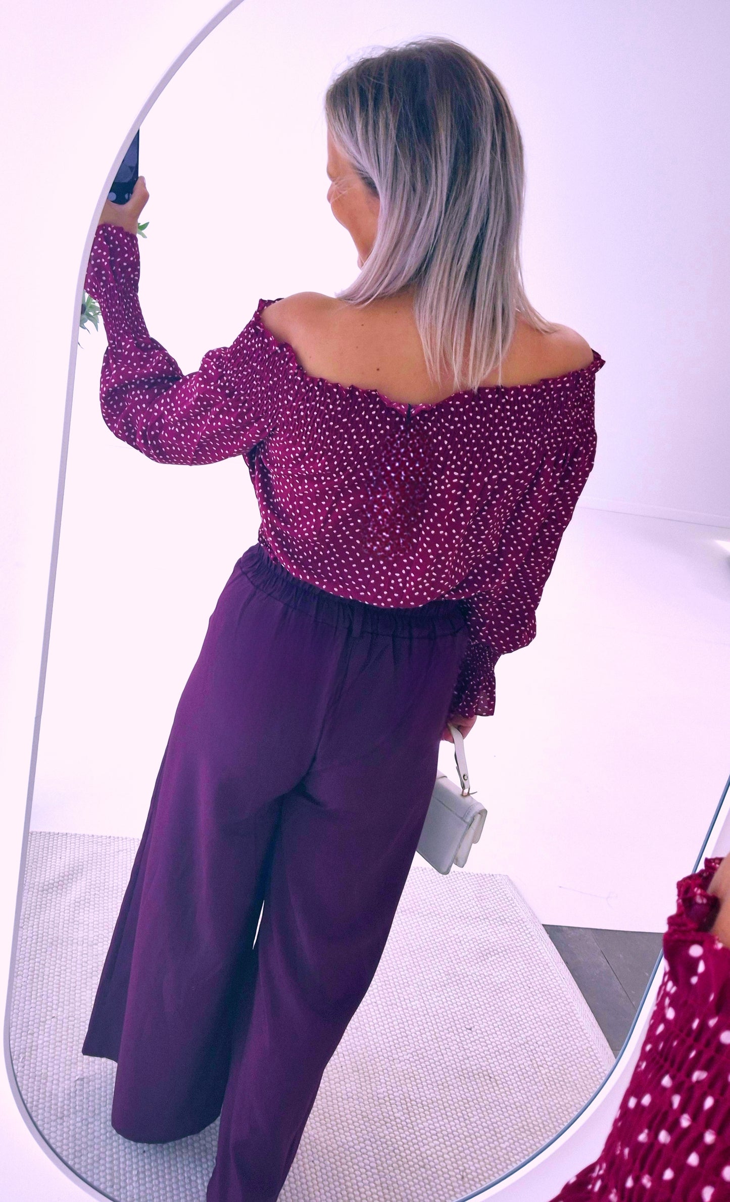 - Celine Burgundy Blouse