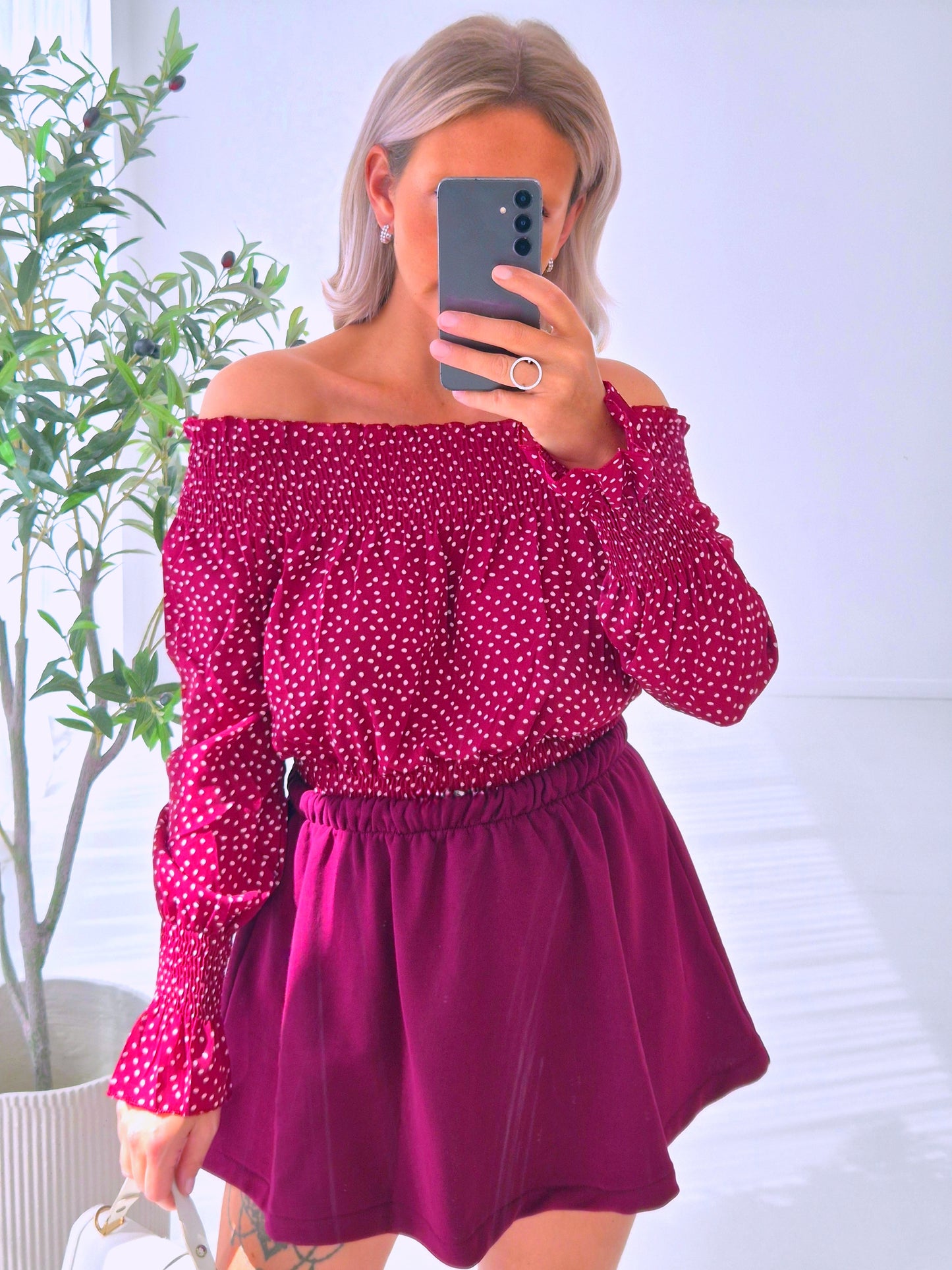- Celine Burgundy Blouse