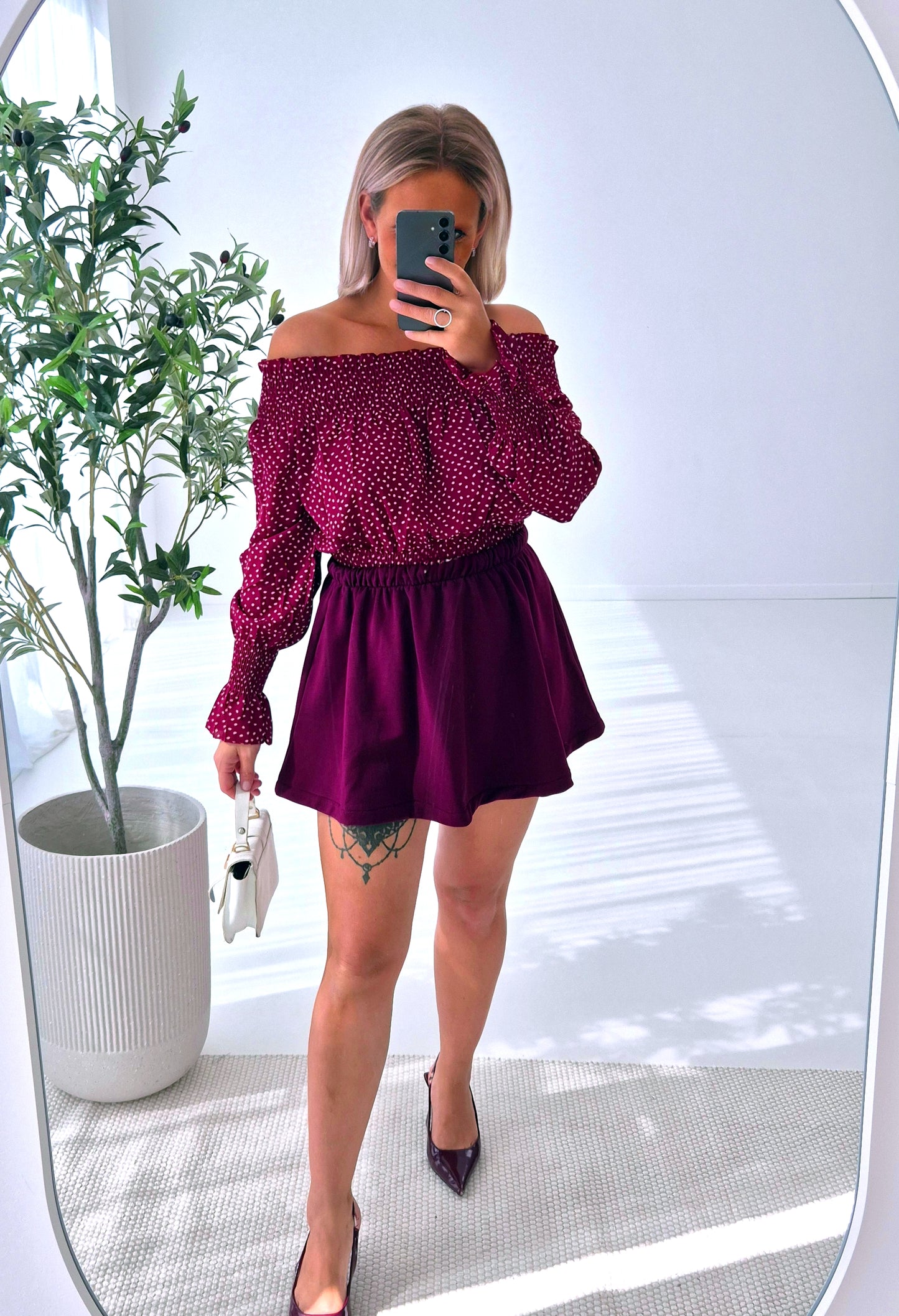 - Celine Burgundy Blouse