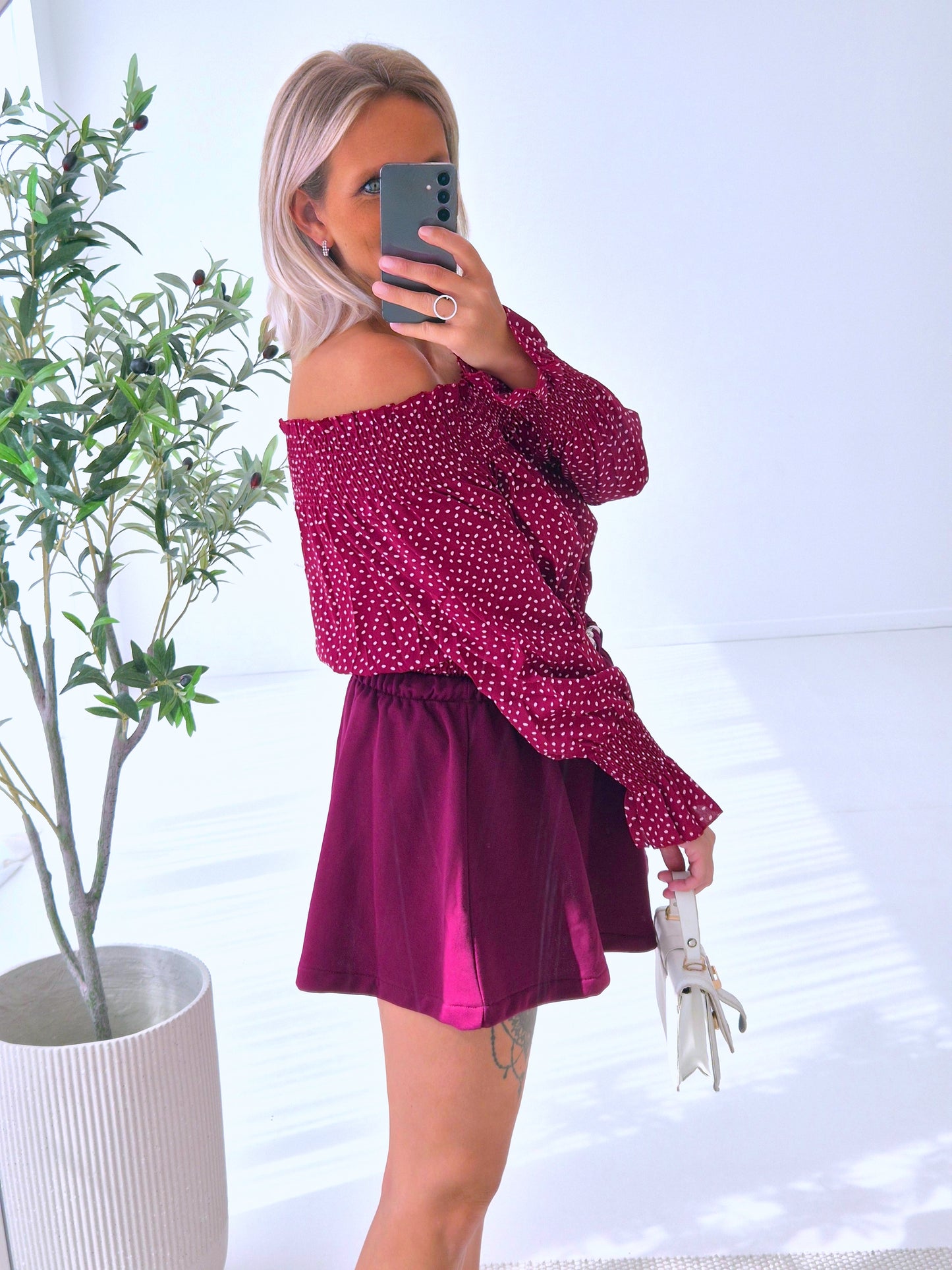 - Celine Burgundy Blouse