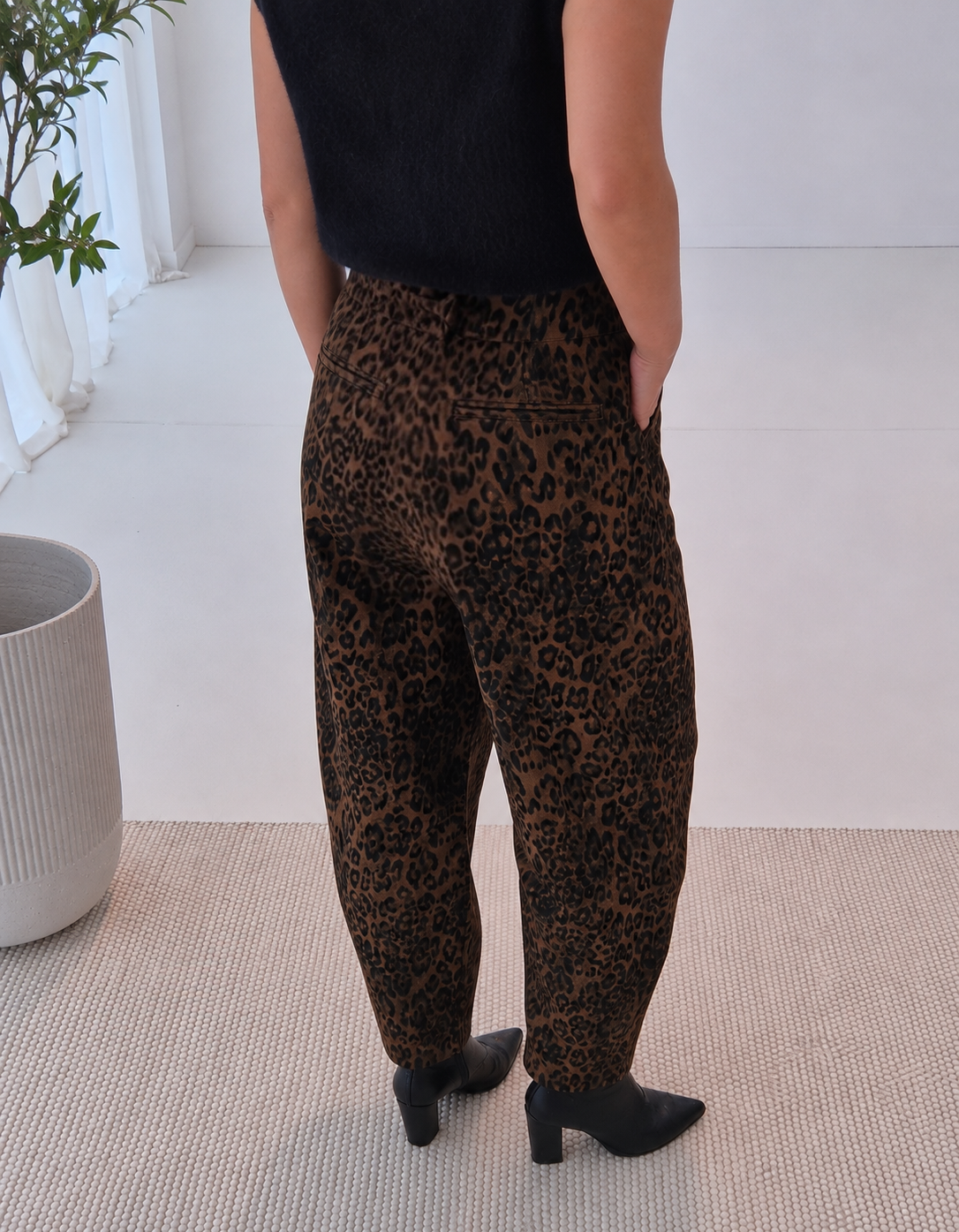 - Animal Print Balloon Jeans