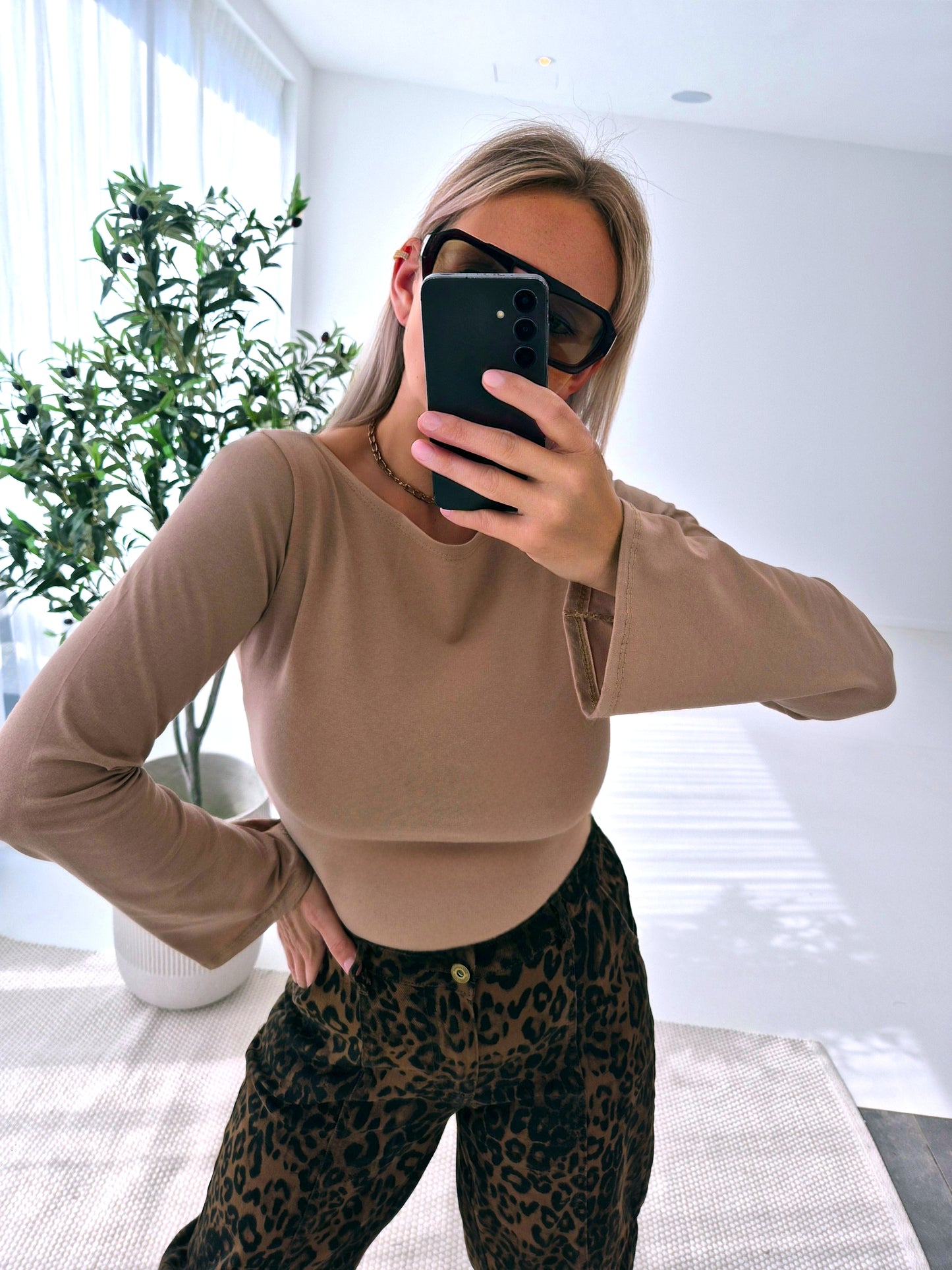 - Camel Top (With Long Sleeve)
