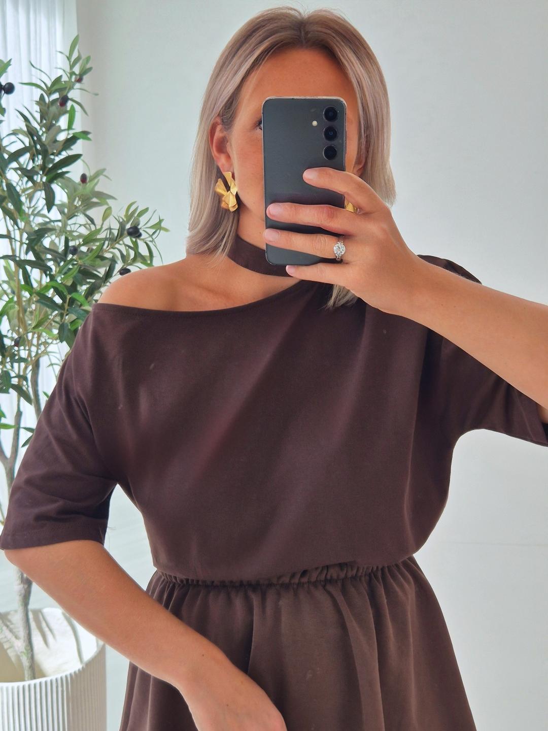 - Choco Off Shoulder Blouse