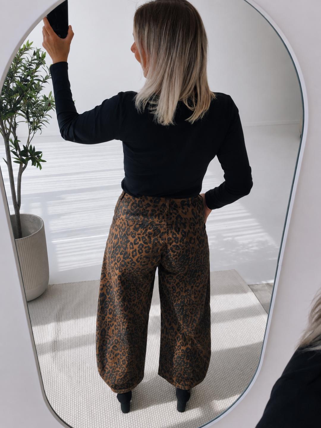 - Animal Print Balloon Jeans