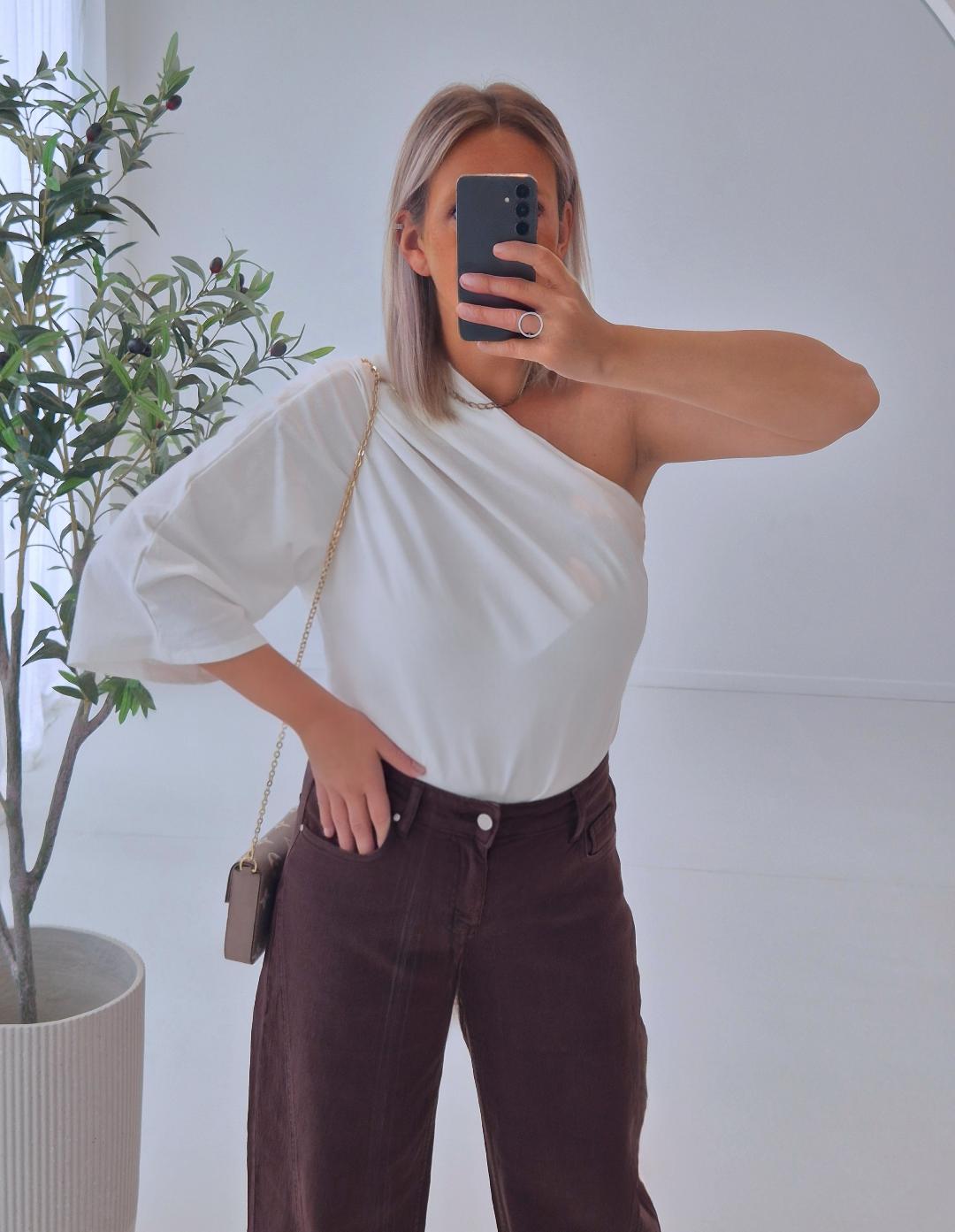 - Collete White Off Shoulder Top