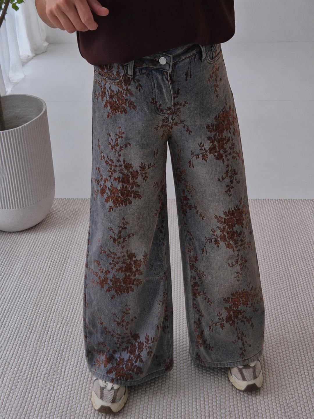 - Lost in Flower Wide Leg Jeans