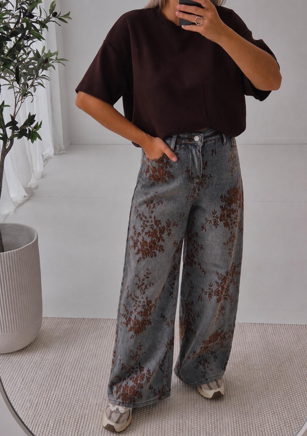 - Lost in Flower Wide Leg Jeans