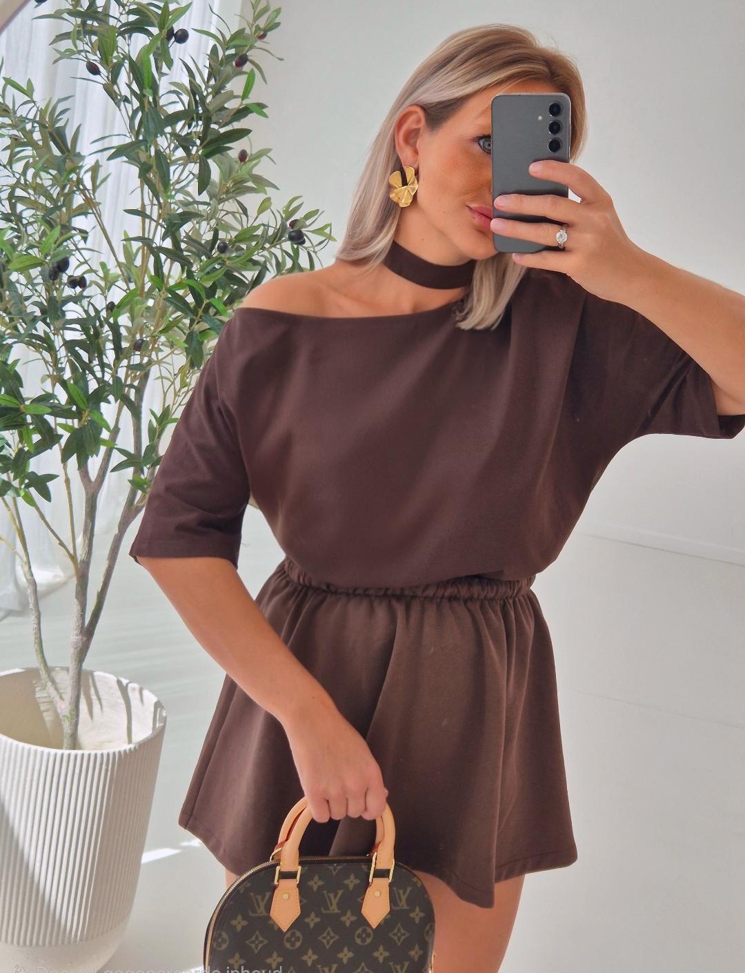 - Choco Off Shoulder Blouse