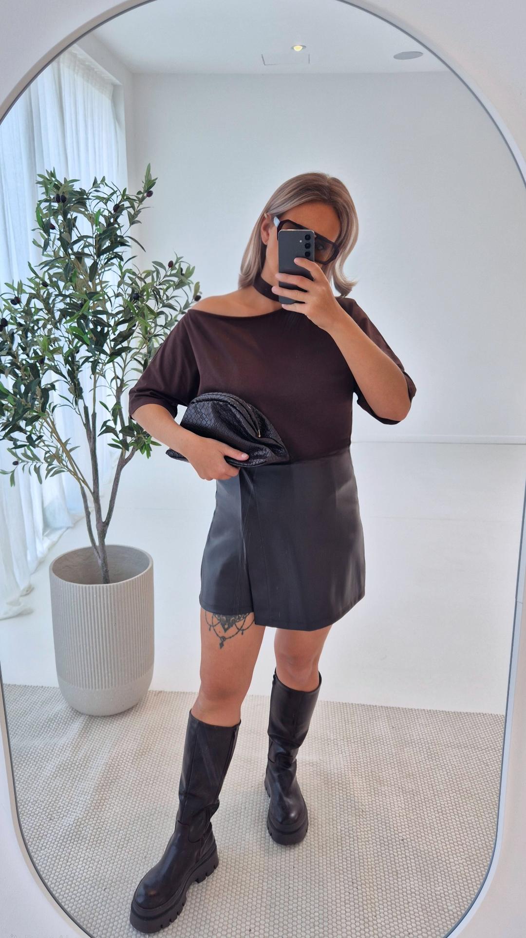 - Choco Off Shoulder Blouse