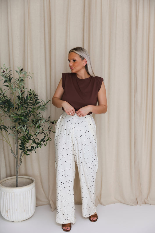 - Beige Cafe Summer Pants