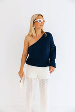 - Jelly Navy Off Shoulder