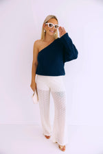 - Jelly Navy Off Shoulder