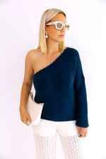 - Jelly Navy Off Shoulder