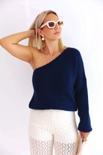 - Jelly Navy Off Shoulder