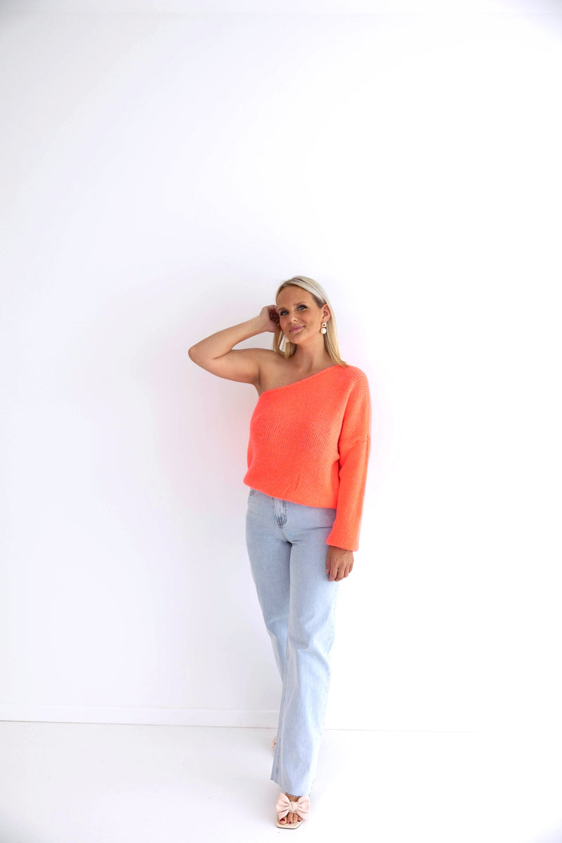 - Jelly Coral Off Shoulder