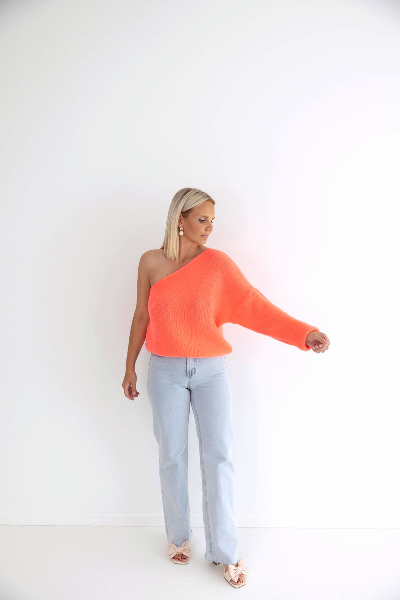 - Jelly Coral Off Shoulder