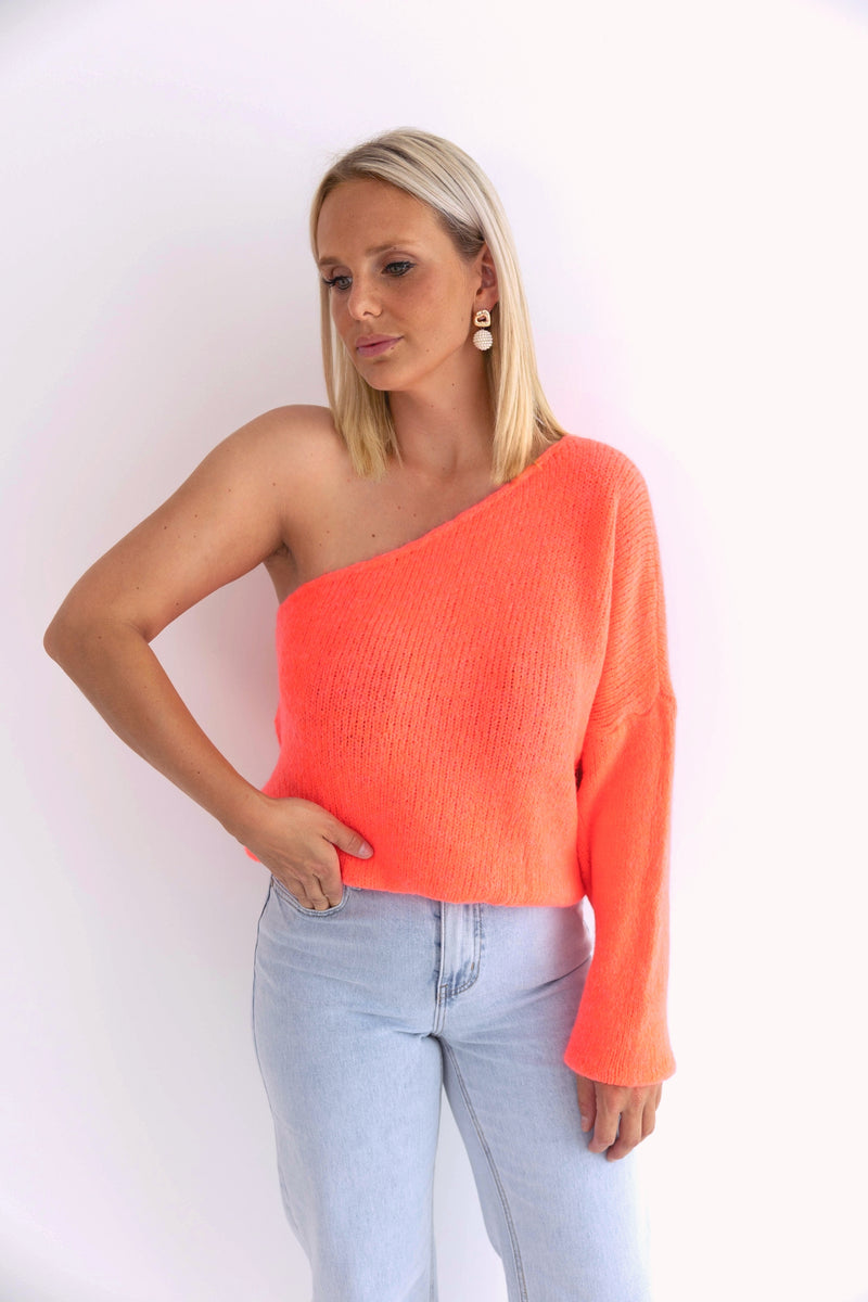- Jelly Coral Off Shoulder