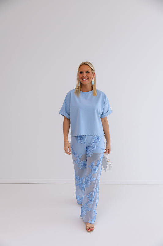 - Blue Flower Pants