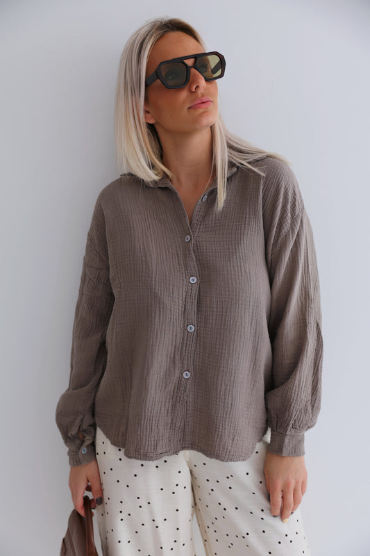 - Taupe Tetra Blouse