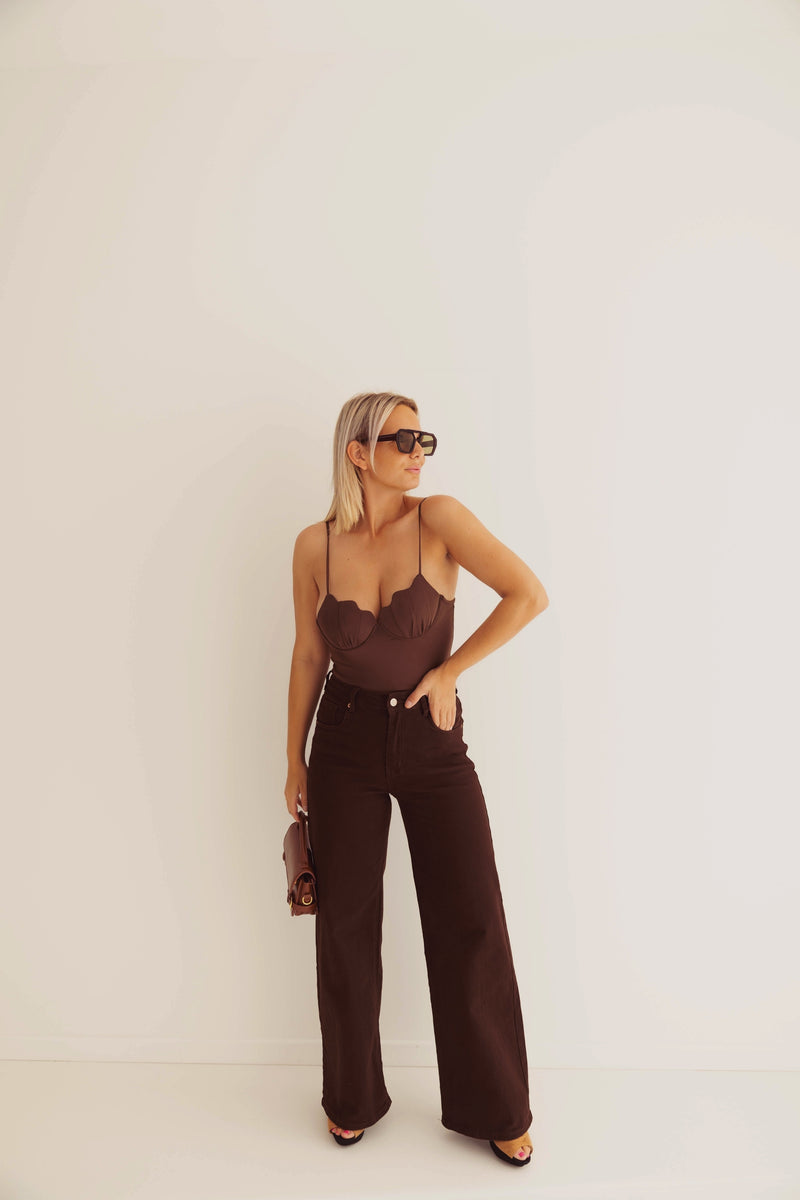 - Mokka Wide Leg Jeans