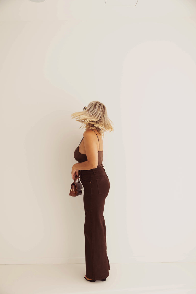 - Mokka Wide Leg Jeans