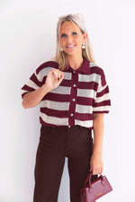 - Creta Crocheted Burgundy Blouse