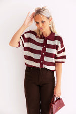 - Creta Crocheted Burgundy Blouse