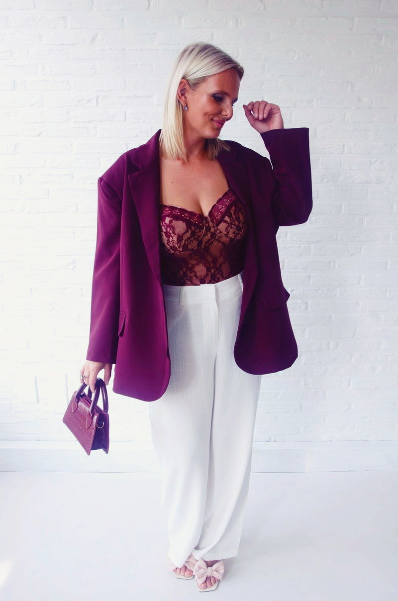 - Burgundy Bustier Body