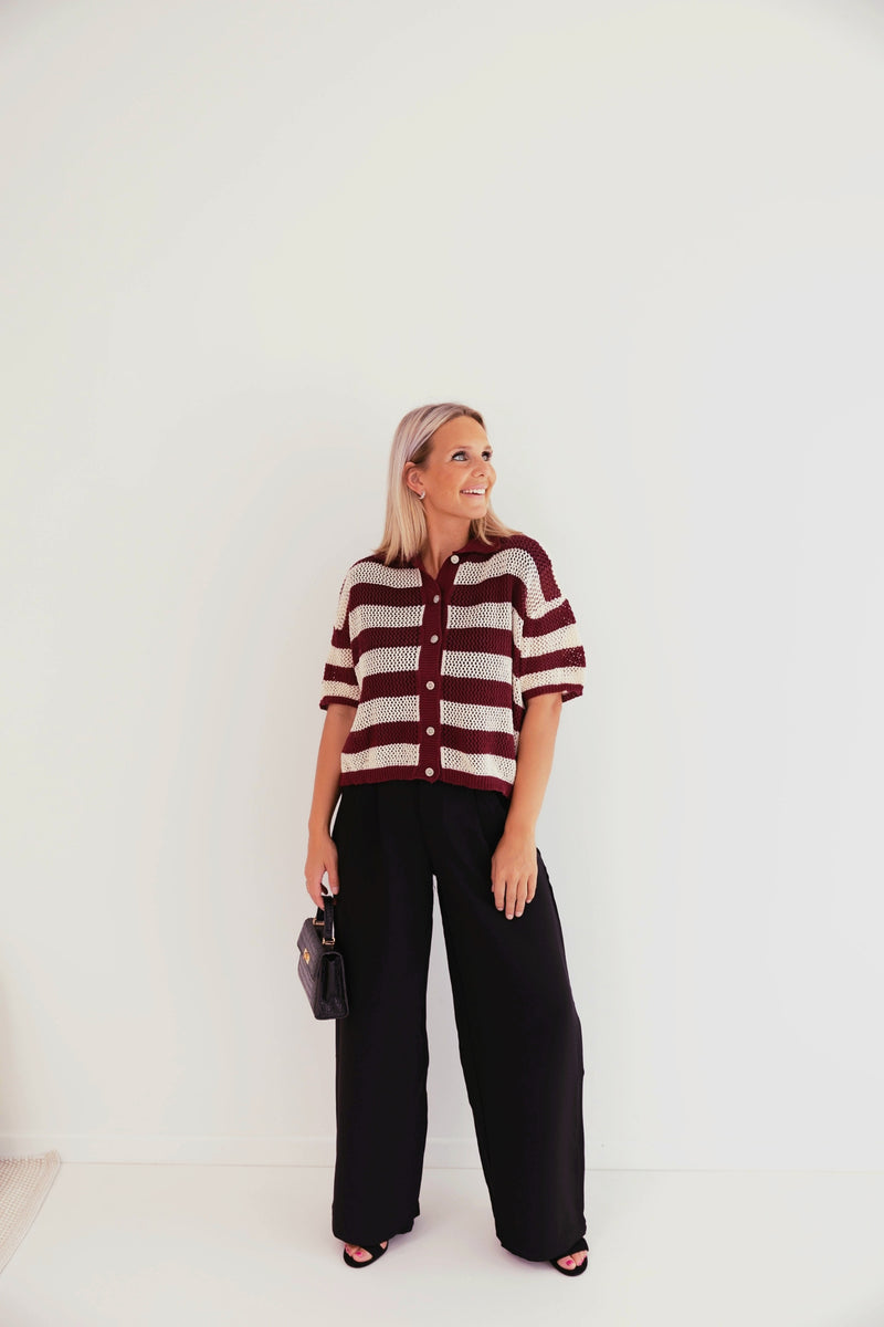 - Creta Crocheted Burgundy Blouse