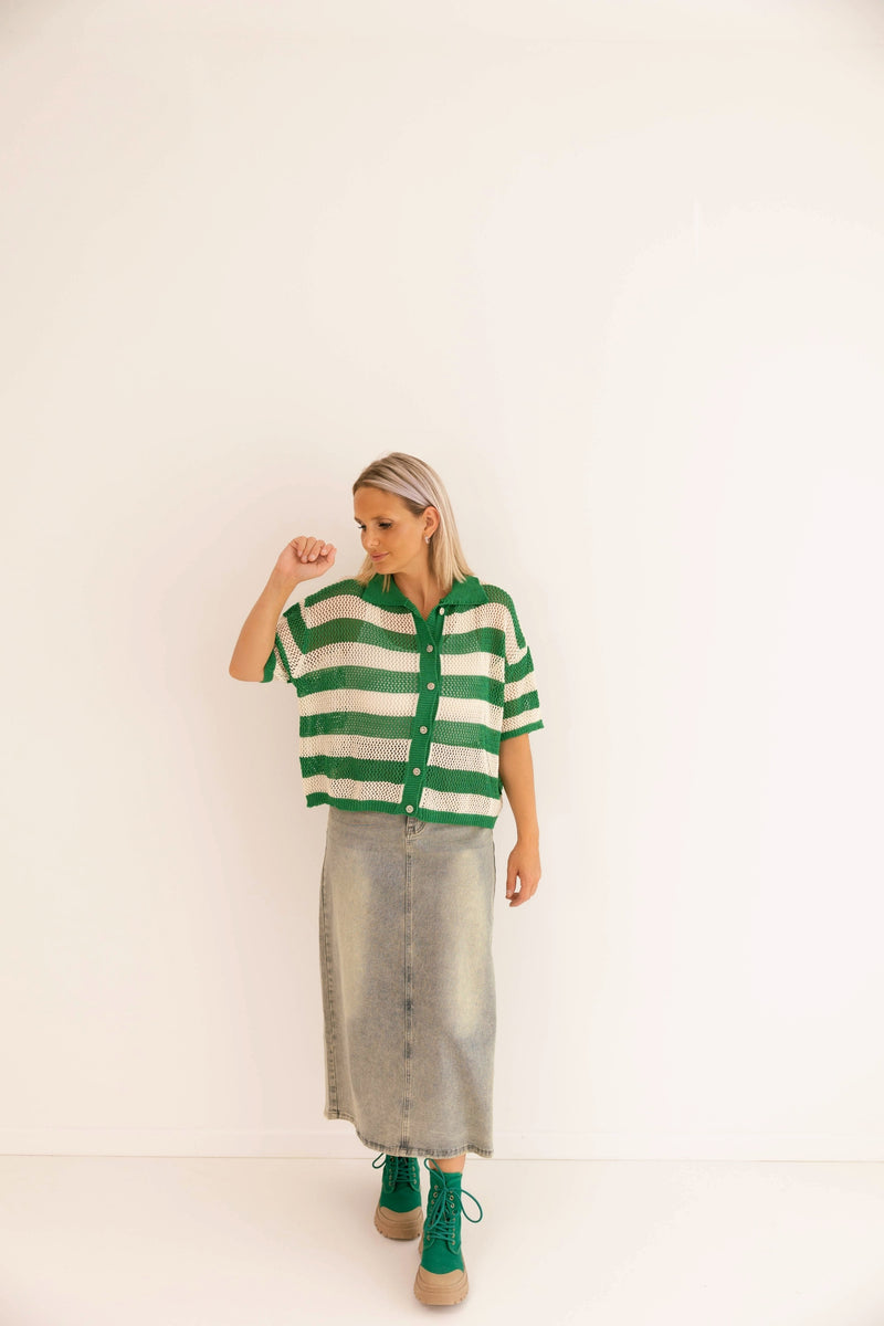 - Creta Crocheted Green Blouse